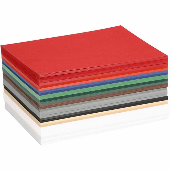 Christmas Cardboard, A6, sheet 105x148 mm, 180 g, assorted colours, 300 ass sheets/ 1 pack
