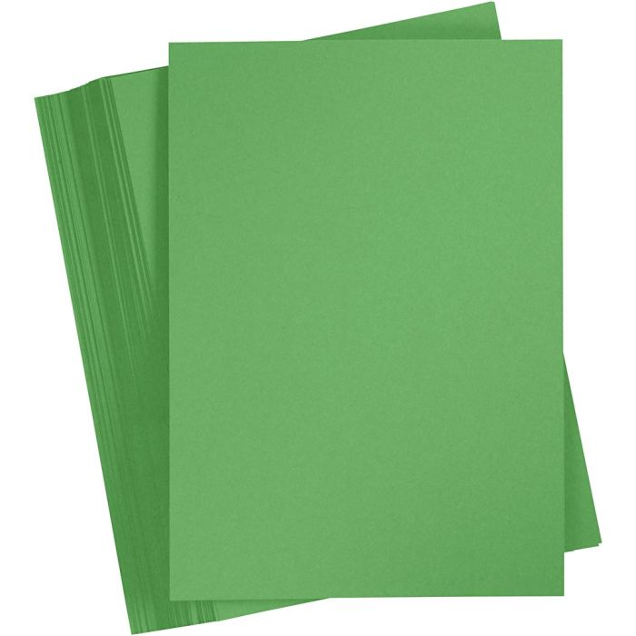 Cardboard, A4, sheet 210x297 mm, 180 g, grass green, 100 sheet/ 1 pack