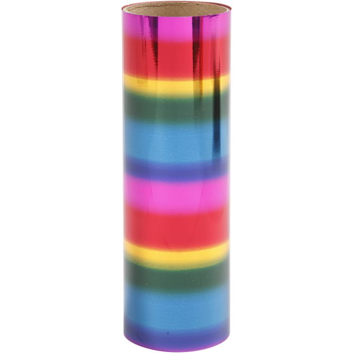 Deco Foil, W: 15,5 cm, thickness 0,02 mm, rainbow colours, 50 cm/ 1 roll