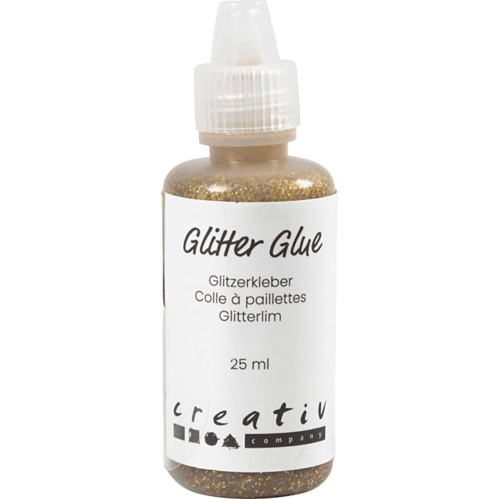 Glitter Glue, gold, 25 ml/ 1 bottle