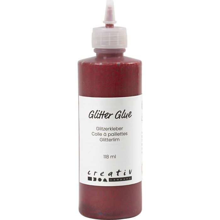 Glitter Glue, red, 118 ml/ 1 bottle