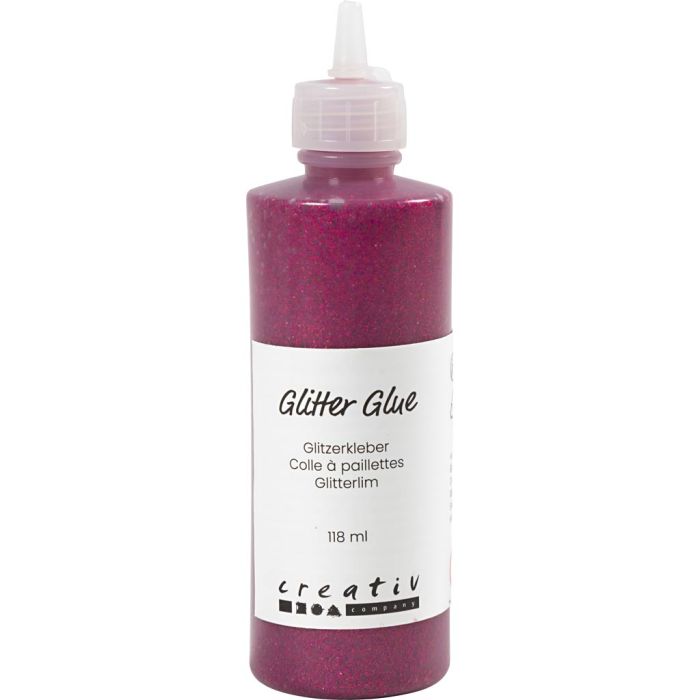 Glitter Glue, pink, 118 ml/ 1 bottle
