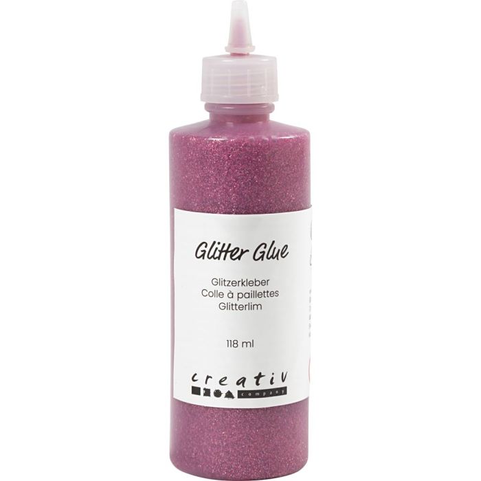 Glitter Glue, rose, 118 ml/ 1 bottle