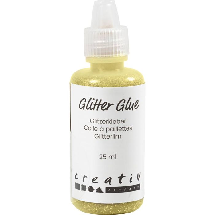 Glitter Glue, iridescent green-yellow, 25 ml/ 1 bottle