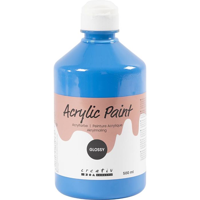 Acrylic Paint Glossy, primary blue, 500 ml/ 1 bottle