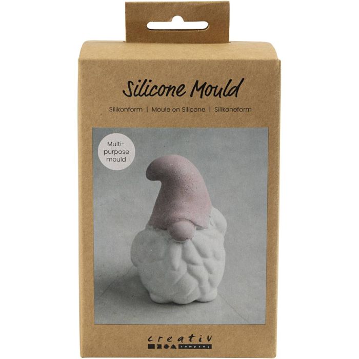 Silicone Mould, Santa Claus, H: 10 cm, W: 6,5 cm, matt transparent, 1 pc/ 1 pack