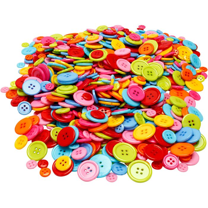 Button Mix, dia. 10+15+20+22 mm, 500 g/ 1 pack