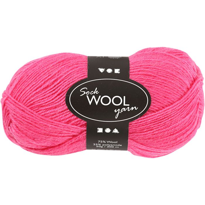 Sock Yarn, L: 200 m, pink, 50 g/ 1 ball
