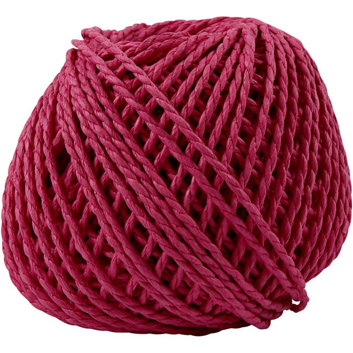 Paper Yarn, thickness 2,5-3 mm, pink, 150 g, 40 m/ 1 ball