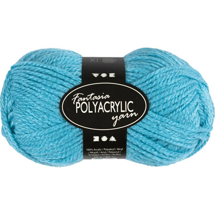 Fantasia Acrylic Yarn, L: 80 m, needle 4,5-5, turquoise, 50 g/ 1 ball