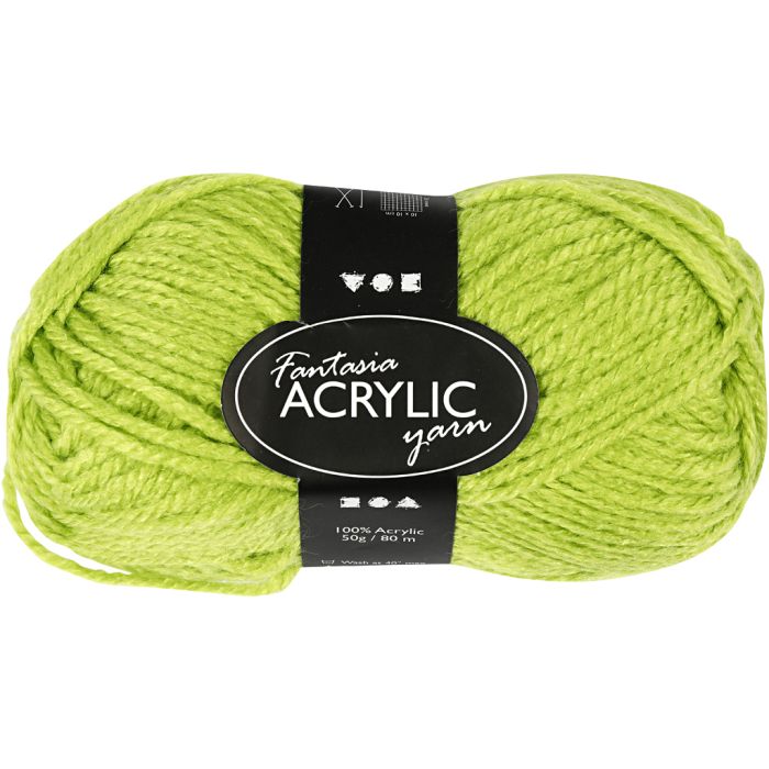 Fantasia Acrylic Yarn, L: 80 m, light green, 50 g/ 1 ball