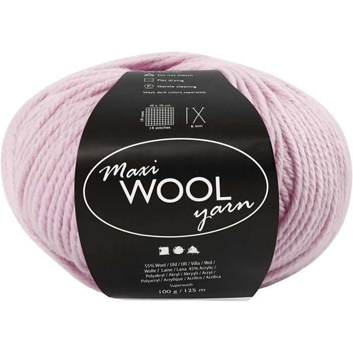 Wool Yarn, L: 125 m, dusty rose, 100 g/ 1 ball