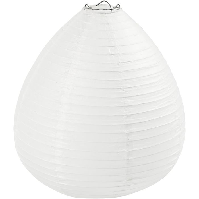 Rice paper lamp, Raindrop, H: 27 cm, dia. 25 cm, white, 1 pc