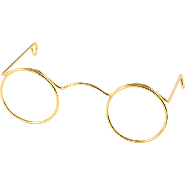 Novelty Glasses, W: 60 mm, hole size 21 mm, gold, 10 pc/ 1 pack
