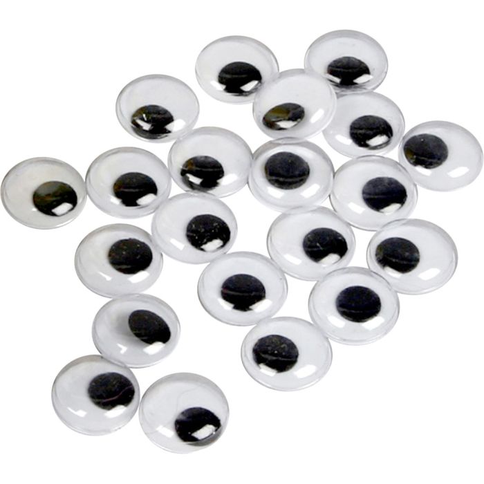 Wiggly Eyes, not sticky, dia. 14 mm, 1000 pc/ 1 pack