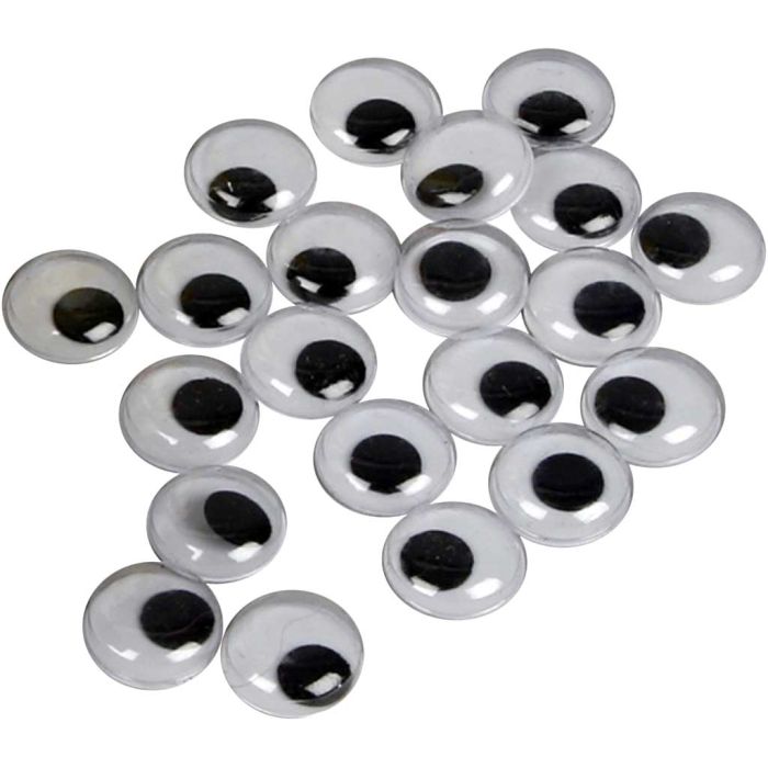 Wiggly Eyes, not sticky, dia. 14 mm, 30 pc/ 1 pack