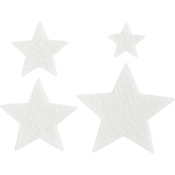 Felt Figure, star, size 2-5 cm, thickness 1 mm, 20 pc/ 1 pack