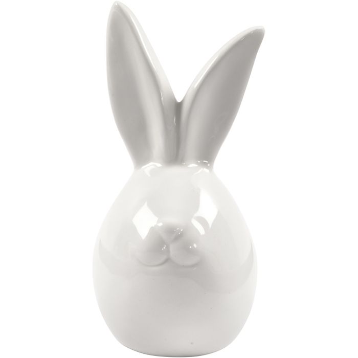 Rabbit, H: 11,4 cm, dia. 5,5 cm, white, 12 pc/ 1 pack