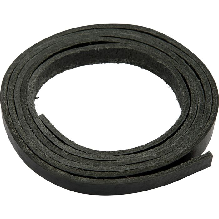 Leather Band, W: 10 mm, thickness 3 mm, black, 2 m/ 1 pack