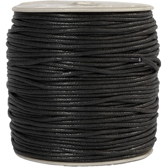 Cotton Cord, thickness 2 mm, black, 100 m/ 1 pack