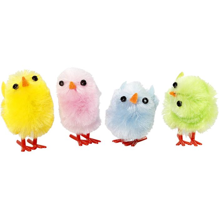 Easter Chicks, H: 30 mm, pastel colours, 12 pc/ 1 pack