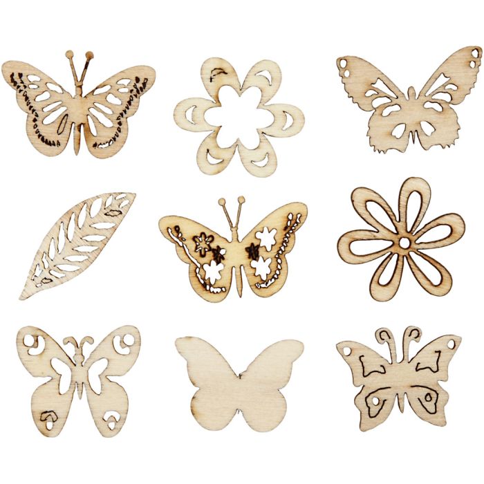 Wooden decorations, summer, size 28 mm, 45 pc/ 1 pack