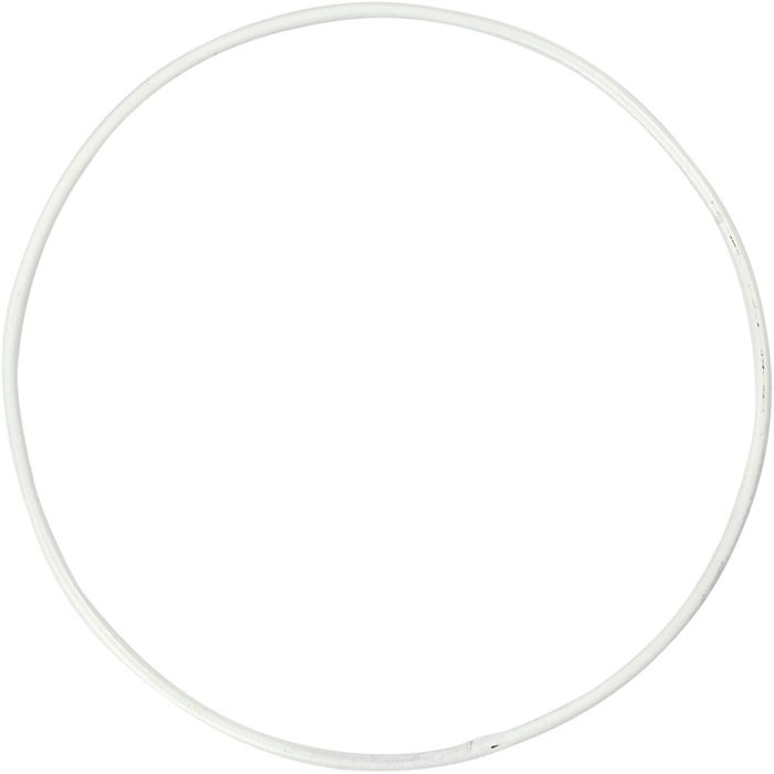 Metal Wire Ring, dia. 10 cm, thickness 2 mm, white, 10 pc/ 1 pack