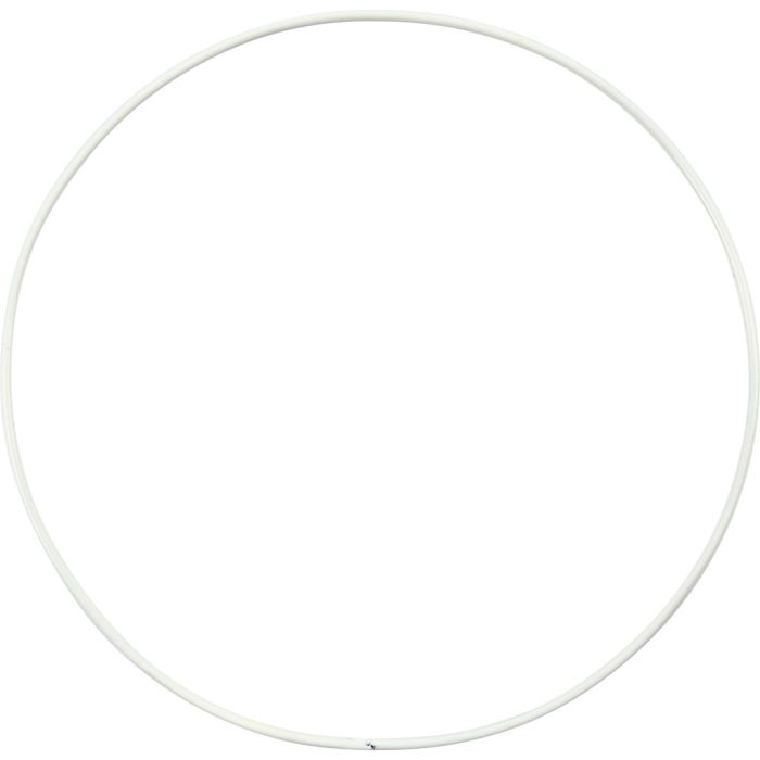 Metal Wire Ring, dia. 15 cm, thickness 2 mm, white, 10 pc/ 1 pack