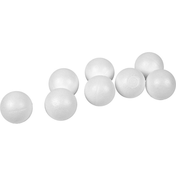Polystyrene Balls, dia. 4 cm, white, 100 pc/ 1 pack