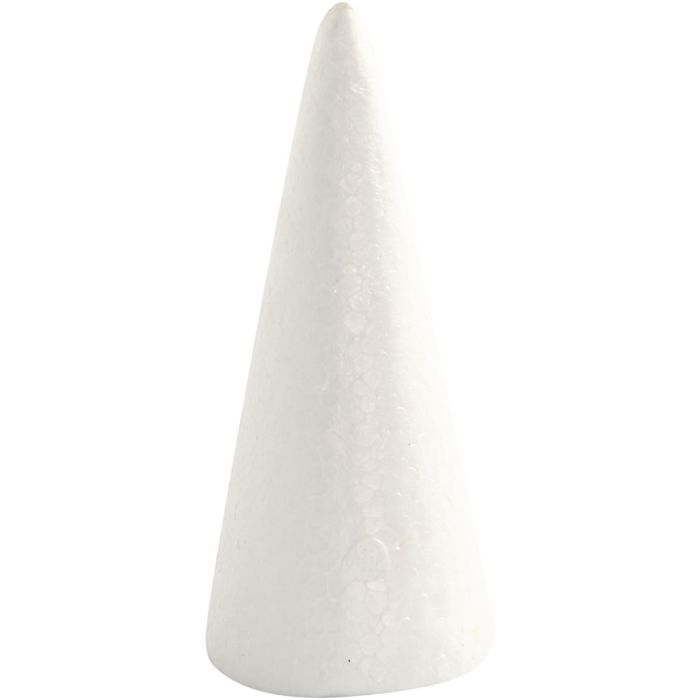 Cone, H: 14,5 cm, dia. 6 cm, white, 5 pc/ 1 pack