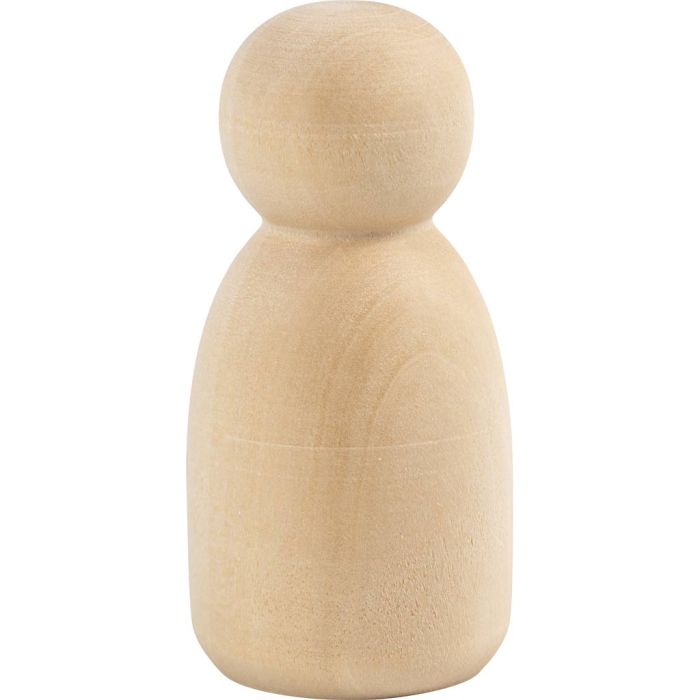 Wooden Figure Body, Oval, H: 6 cm, 5 pc/ 1 pack