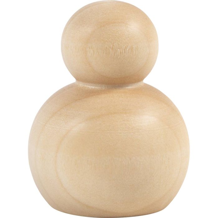 Wooden Figure Body, Round, H: 5 cm, 5 pc/ 1 pack