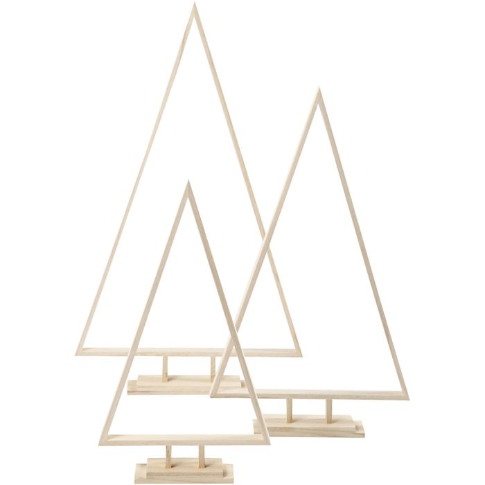 Christmas Trees, H: 40+50+60 cm, W: 22,5+29+35 cm, 3 pc/ 1 pack