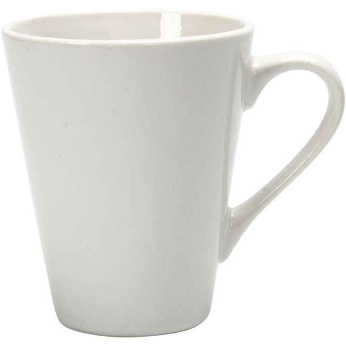 Mugs, H: 10 cm, dia. 5-8 cm, 250 ml, white, 12 pc/ 1 pack