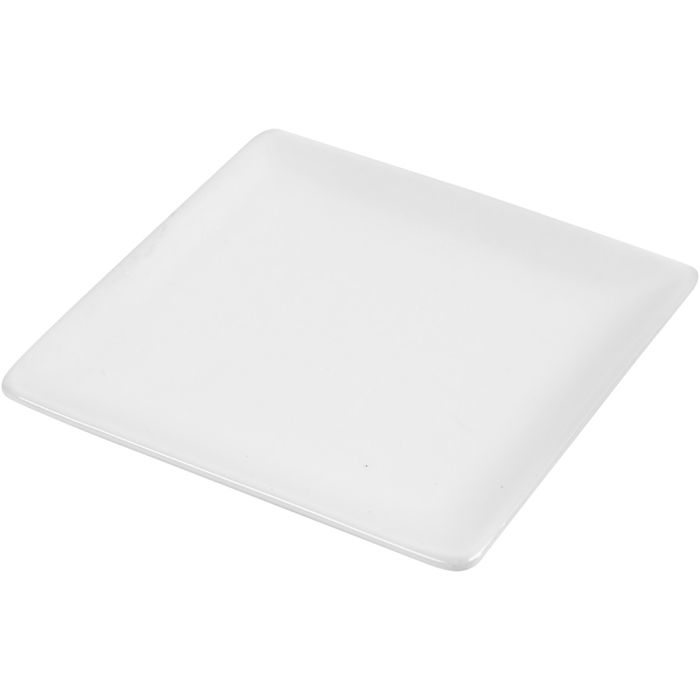 Plate, size 12,7x12,7 cm, white, 10 pc/ 1 pack
