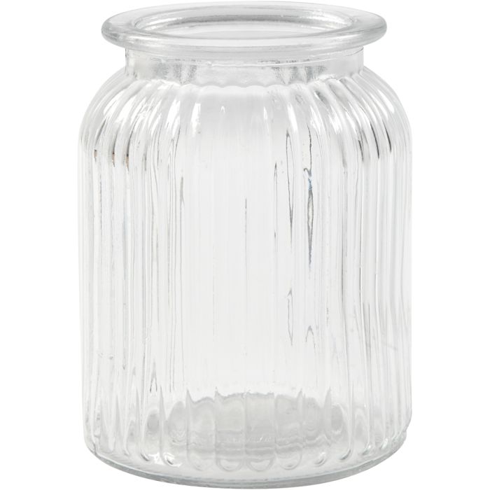 Glass Jar, H: 14,5 cm, dia. 11 cm, hole size 7 cm, 6 pc/ 1 pack