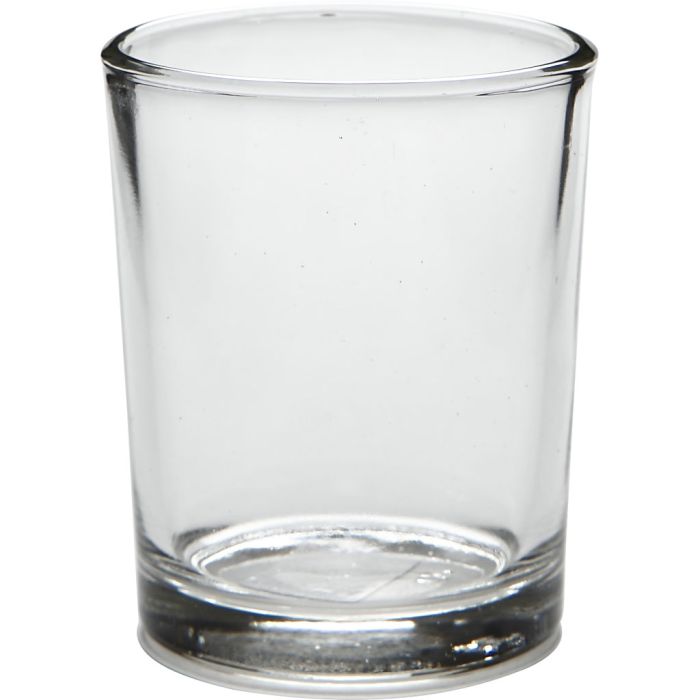 Tealight Holder in Glass, H: 6,5 cm, dia. 4,5-5,5 cm, 120 ml, 12 pc/ 1 pack