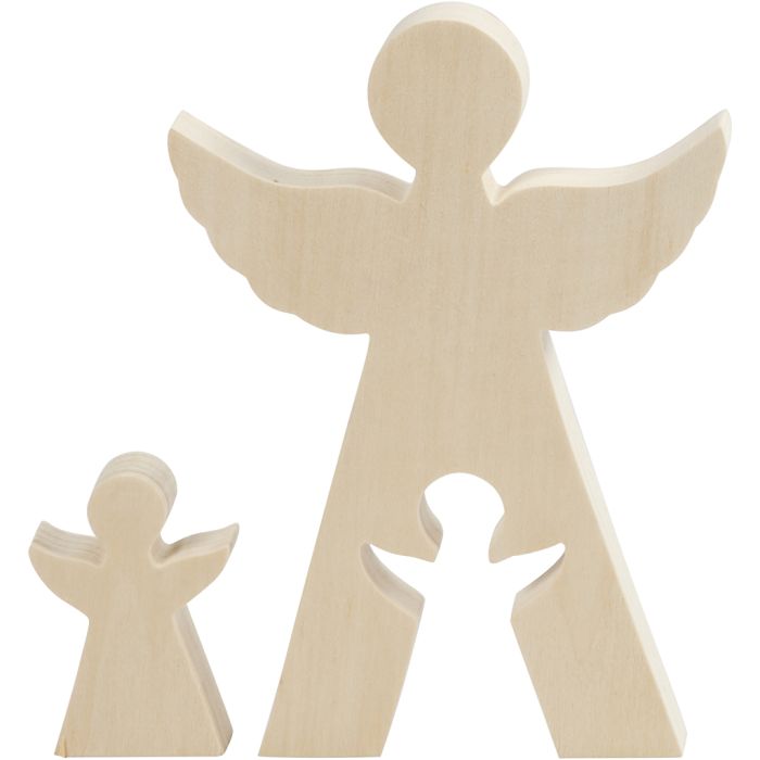 2in1 Figure, angels, H: 7,8+20 cm, D. 2 cm, W: 4,5+14,3 cm, 1 set