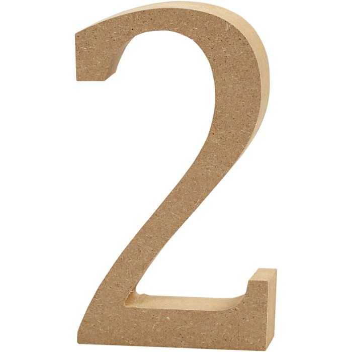 Number, 2, H: 8 cm, thickness 1,5 cm, 1 pc
