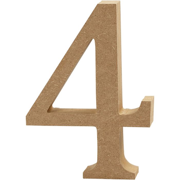 Number, 4, H: 8 cm, thickness 1,5 cm, 1 pc