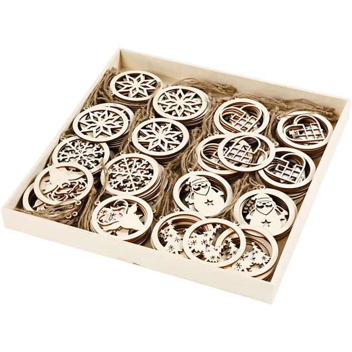 Christmas ornaments, dia. 8 cm, thickness 0,3 cm, 144 pc/ 1 pack