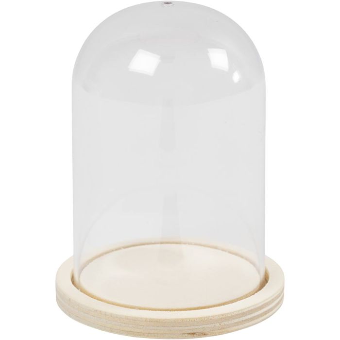 Bell on wooden base, H: 9,5 cm, dia. 6 cm, hole size 3 mm, 10 pc/ 1 pack