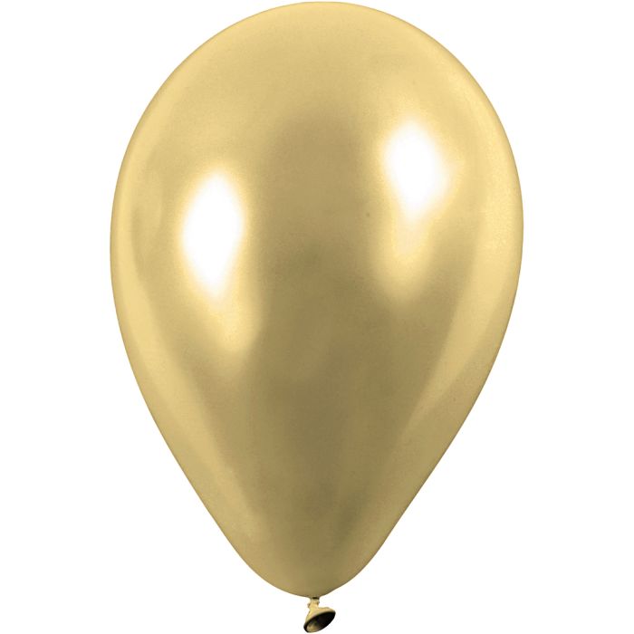Balloons, dia. 23 cm, round, gold, 8 pc/ 1 pack