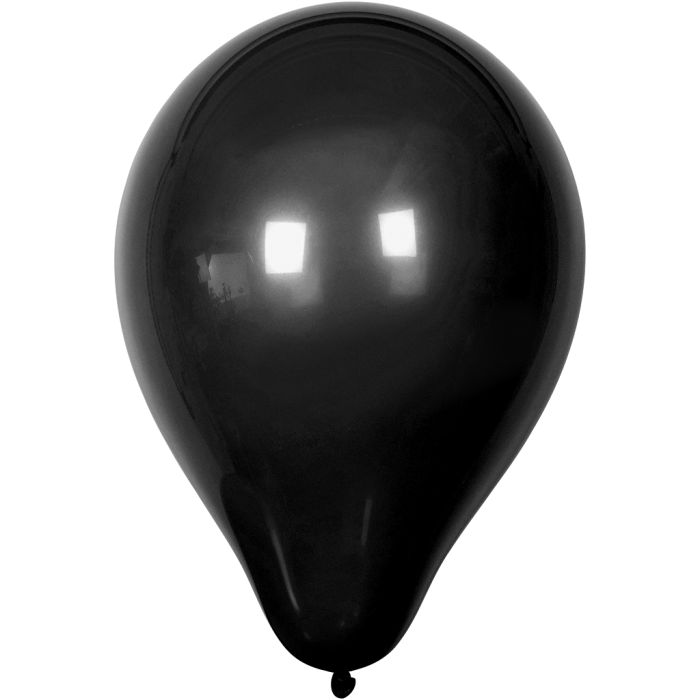 Balloons, dia. 23 cm, round, black, 10 pc/ 1 pack