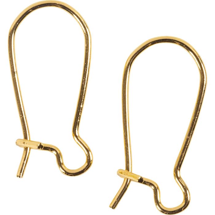 Ear Hanger, size 15 mm, gold-plated, 10 pc/ 1 pack