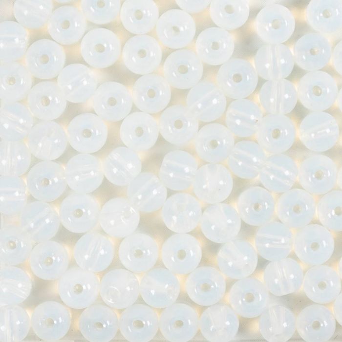 Glass Beads, dia. 4 mm, hole size 1 mm, crystal, 90 pc, 20 g/ 1 pack