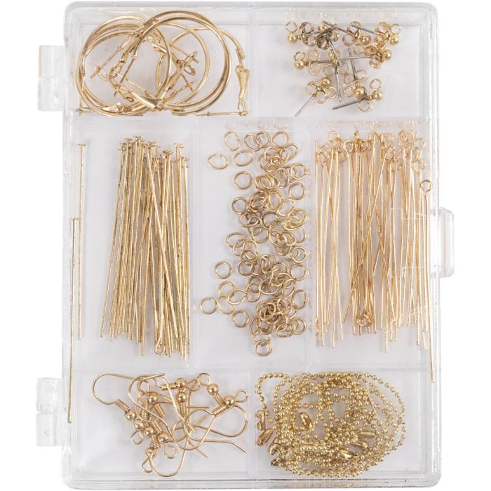 Jewellery Starter Kit, ca. 175 pc, gold-plated, 1 set