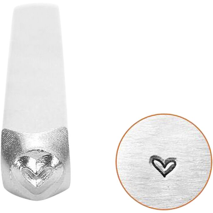 Embossing Stamp, Heart, L: 65 mm, size 3 mm, 1 pc