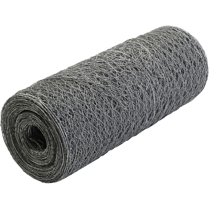Chicken wire, W: 30 cm, hole size 1,6 cm, thickness 0,7 mm, 30 m/ 1 roll