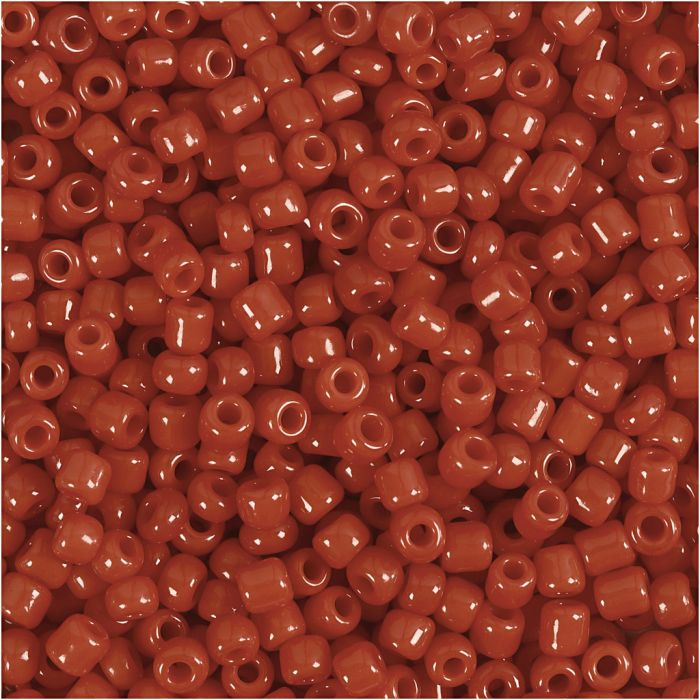 Rocaille seed beads, dia. 3 mm, size 8/0, hole size 0,6-1,0 mm, dark red, 25 g/ 1 pack